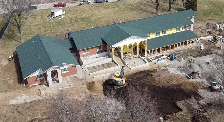 Drone shot of entire project site