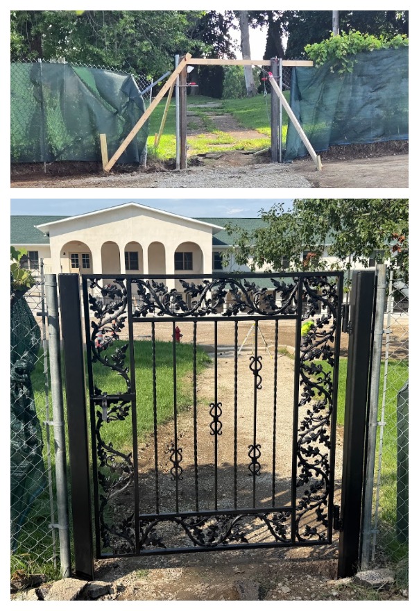 Before and after of entry gate
